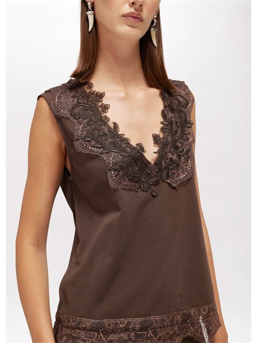 Top in jersey con pizzo BLUGIRL BLUMARINE | RA6152J5003/90913